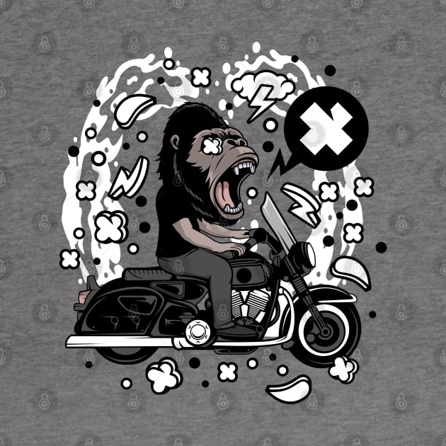 gorilla biker illustration by Mako Design 